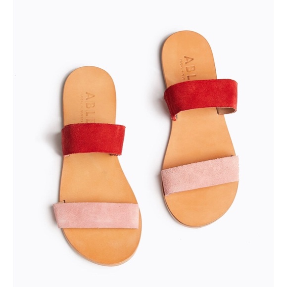 Able Shoes - NWT Joselyn Double Strap Flat Rose Sandal by ABLE